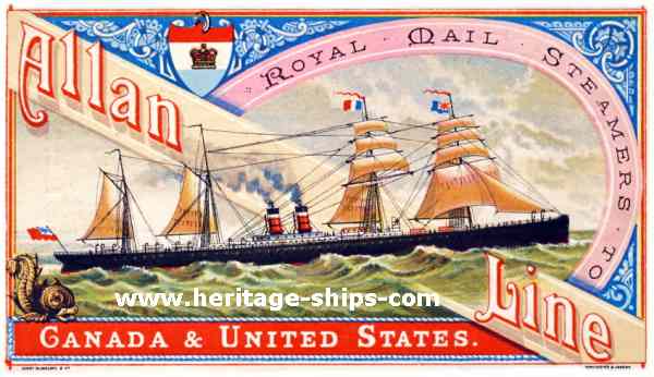 Allan Line advertising card