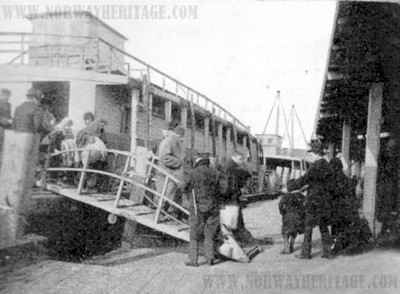 Disembarking from the tender at Castle Garden